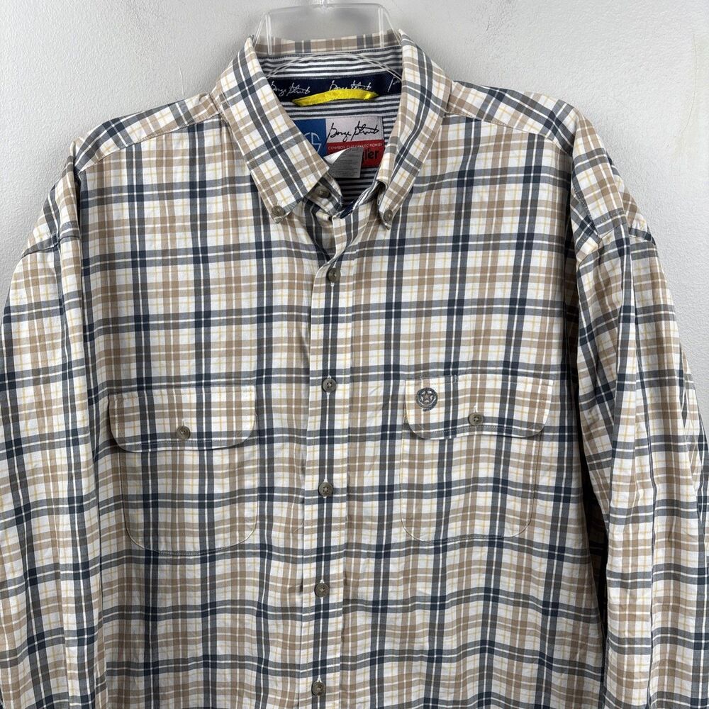 Wrangler George Strait Cowboy Cut Collection Plaid Button Down Shirt XL